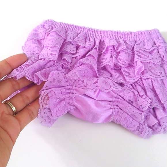 Lace Baby Bloomer Size 0-3 months Lilac Diaper Cover - Picture 5 of 5